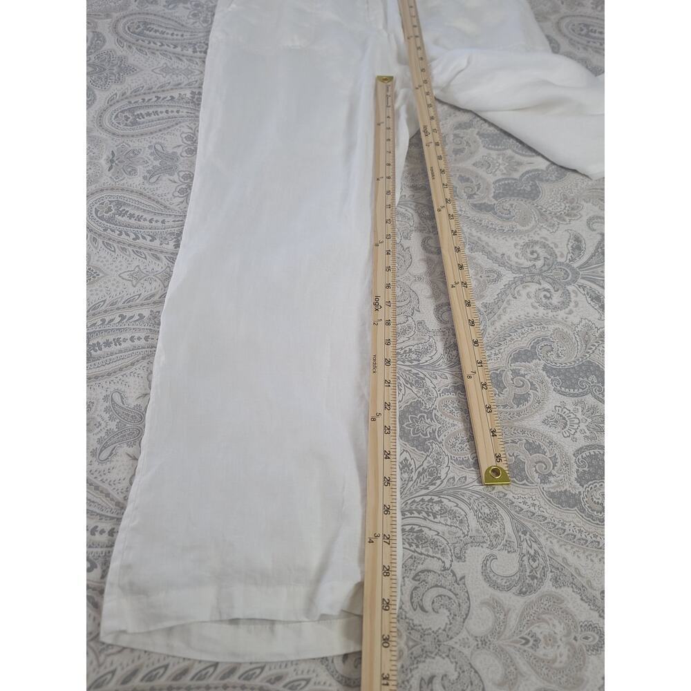 Charter Club Pants shop women's linen pants White Size XL resort wear Vacation - Picture 8 of 8